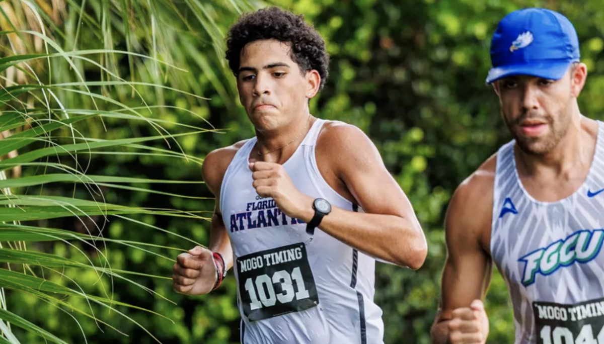 Enrique Toro competing in the cross country invitational against Florida Gulf Coast University on Sept. 3, 2024.